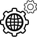 símbolo circular de configuración mundial 