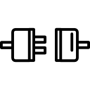 símbolo de contorno de conexión de enchufes en un círculo 