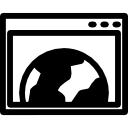 símbolo de la interfaz del navegador mundial en un círculo 
