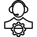 persona o símbolo de esquema de configuración personal en un círculo 