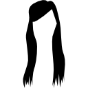 forma de peluca de pelo largo femenino 