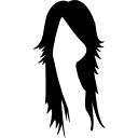 peluca juvenil femenina larga oscura 