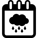 temporada de lluvias en el símbolo de la página del calendario 