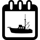 fecha de viaje en barco símbolo de interfaz de página de calendario diario 