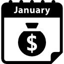page de calendrier du jour de paiement de janvier Icône