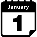 símbolo de interfaz de página de calendario de primer día anual 