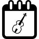 día de la fecha de la clase de guitarra en la página del calendario diario 