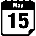 15 de mayo símbolo de interfaz de página de calendario 