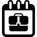 portefeuille sur symbole d'interface de page de calendrier quotidien de rappel Icône