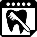 symbole d'interface de page de calendrier de rappel de jour de dentiste Icône