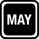 símbolo quadrado arredondado da página do calendário de maio para interface 