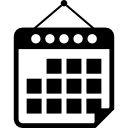 symbole d'outil d'interface de calendrier suspendu Icône