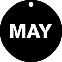 mayo símbolo de interfaz de página de calendario negro circular 
