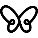 forma de contorno bruto simple mariposa desde la vista superior icon