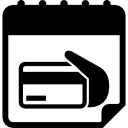 symbole d'interface de calendrier de rappel de jour de carte de crédit Icône