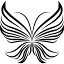 rayas alas luz mariposa hermoso diseño desde la vista superior icon