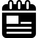 kalenderpagina met tekstregels icoon