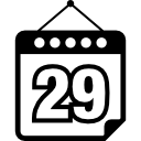 kalenderpagina van dag 29 icoon