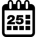 kalenderpagina van dag 25 icoon