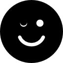 emoticon de guiño de cara cuadrada redondeada 