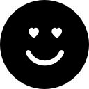 emoticon enamorado cara con ojos en forma de corazón en contorno cuadrado 