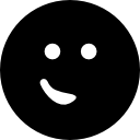 cara de emoticon con la boca a un lado como una pequeña sonrisa en un cuadrado redondeado 