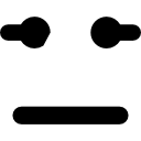 rosto quadrado do emoticon com linhas retas nos olhos e na boca 