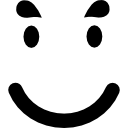 visage émoticône souriant dans un carré Icône