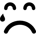 lágrima cayendo sobre cara triste emoticon 