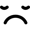 cuadrado de cara de emoticon triste sueño 