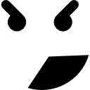 kwadratowa emotikon zły twarz ikona
