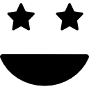 cara cuadrada sonriente feliz emoticon con ojos como estrellas 