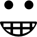 visage carré souriant émoticône Icône