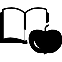 libro educativo y manzana para el profesor. 