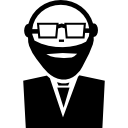 professor mit brille und bart icon