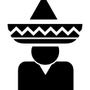 cavalier du mexique avec chapeau mexicain typique 
