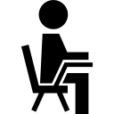 estudiante en silla de vista lateral icon