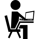 estudiante en computadora icon