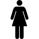 Woman standing silhouette black shape icon