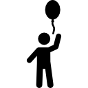 niño con globo icon