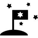 bandera en el planeta con estrella rodeada de estrellas. icon