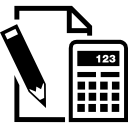 calculadora y lápiz de papel 