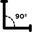 Ángulo recto de 90 grados icon