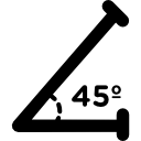 Ángulo agudo de 45 grados 