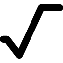 símbolo matemático de raiz quadrada 