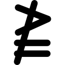 simbolo matematico né maggiore né esattamente uguale icona