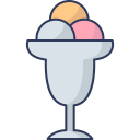 helado con frutas y nueces icon