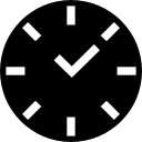 reloj de forma circular negra icon