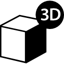símbolo de cubo de impressora 3d Ícone