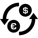 símbolo del euro dólar de cambio de dinero icon